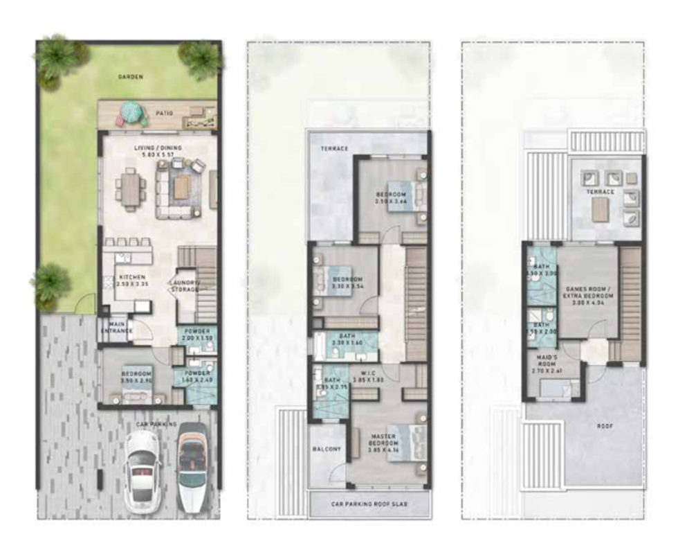 DAMAC Lagoons Floor Plan-4BHK