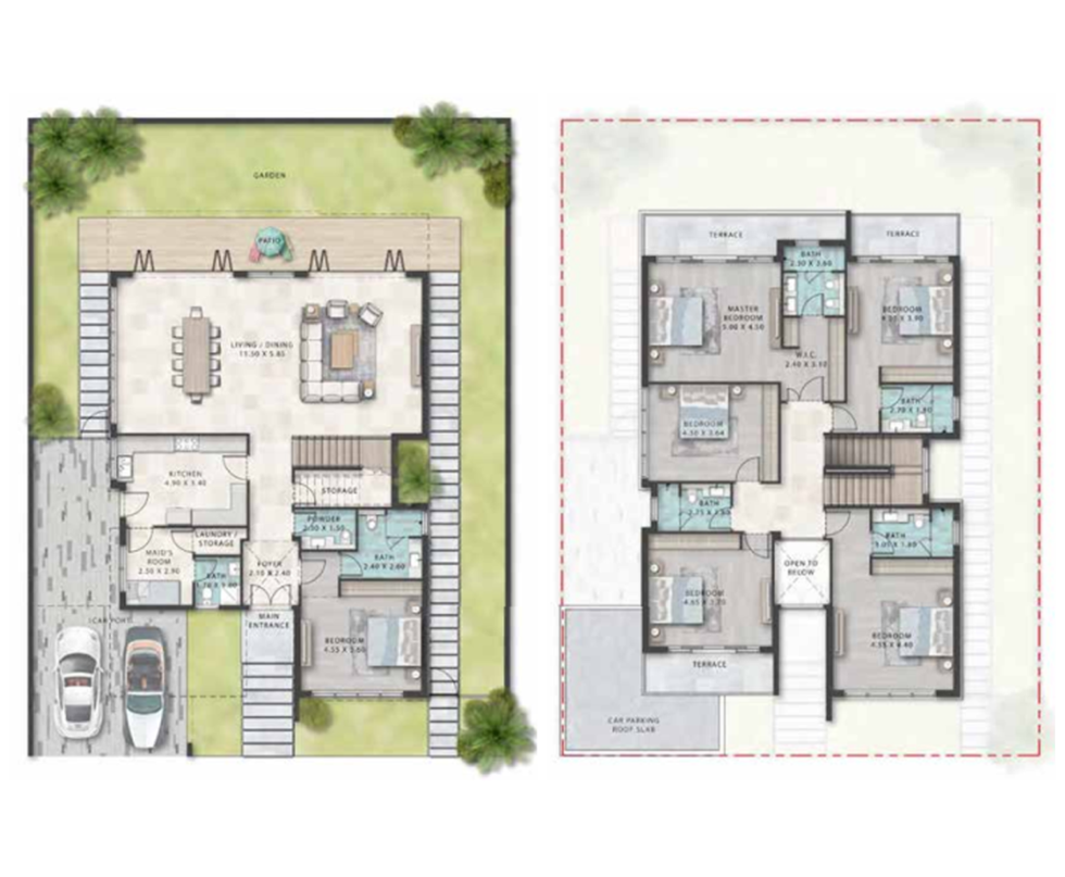 DAMAC Lagoons Floor Plan-5BHK